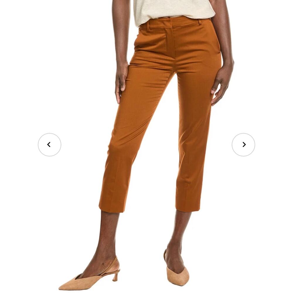 0226 Max Mara Lince Trouser Brown Cigarette Pants US 12 IT 46 Cotton